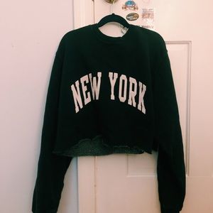 brandy melville cropped “new york” sweatshirt